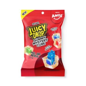 Amos Juicy Drop Gummy Mystery Cubes Original 5oz Peg Bag 12ct